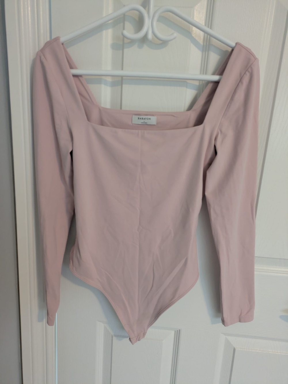 Babaton Dusty Pink Long-Sleeve Square-Neck One-Piece